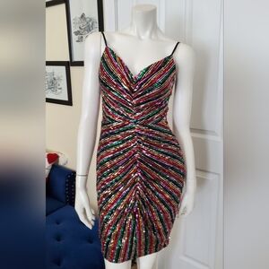 NEW WITH TAG Dress the Population Viviane Sequin Cocktail/Homecoming Dress, SM